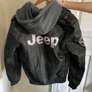 Custom Pleather JEEP hooded Jacket. For JEEP lovers. Never used.